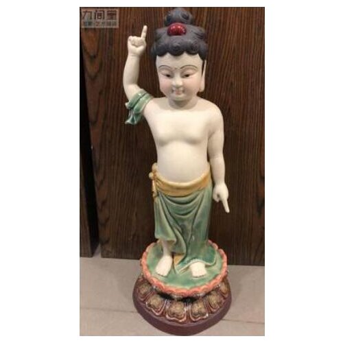 Ceramic dolls taizi Buddha Shiwan Chinese Zen worship Guanyin Buddha sitting room porch Buddha hall decoration Sculpture statue