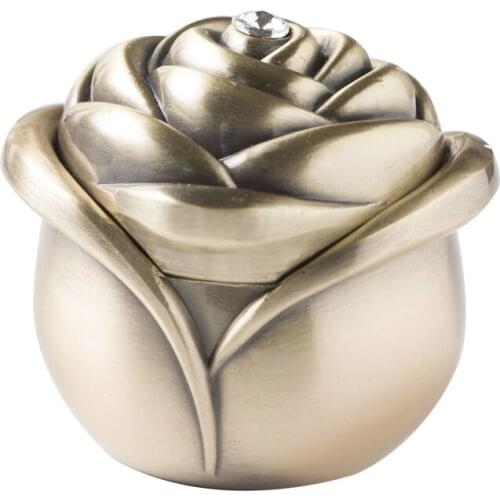 Metal Courtship-Marriage Ring Box European Retro Creative Rose Wedding Jewelry High-end Receiving Jewelry Box