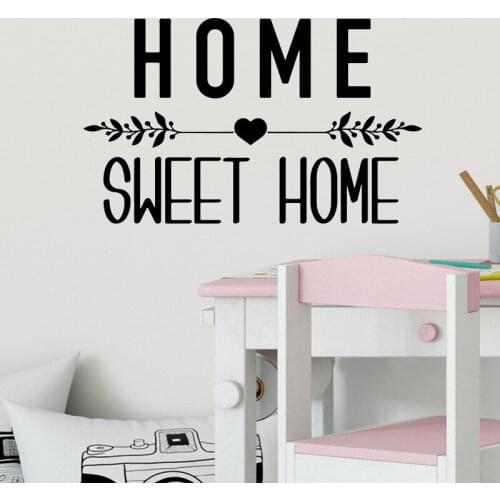 SWEET HOME Wall Stickers Bedroom Living Room Decoration Mural Boy Girl Teenager Room Entrance Decor Aesthetic Wallpaper