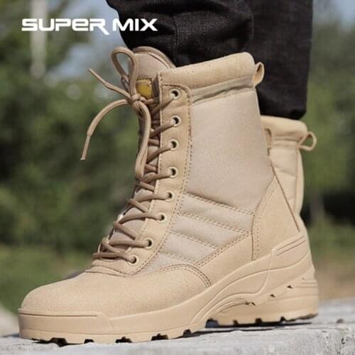 Fashion 2021Men Boots Winter Outdoor Leather Military Boots Breathable Army Combat Boots Plus Size Desert Boots Men Hiking Shoes