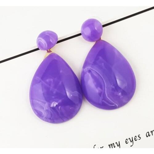 Fashion Anti Allergy Bright In Colour Western /European and American Style Exaggerated Resin Drop Earrings For Women Female 2021