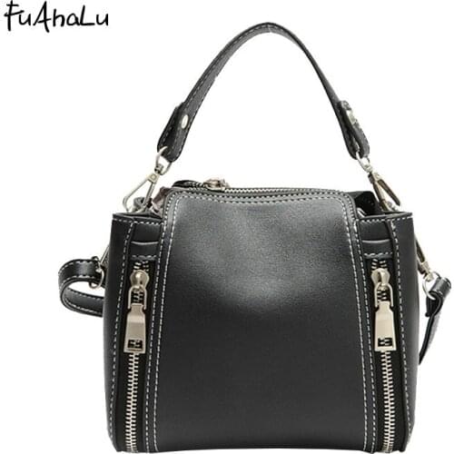FuAhaLu New female bag Korean Messenger small package chain bag bucket bag thick line shoulder bag