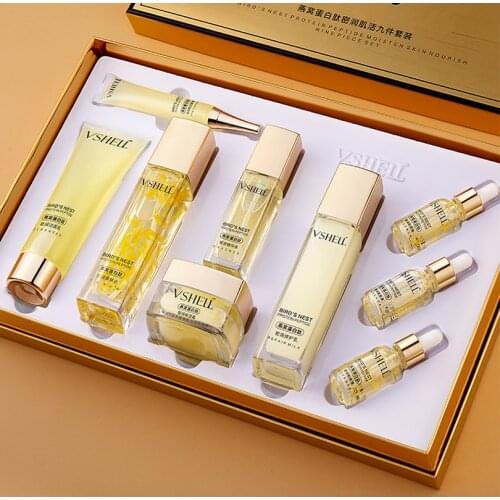 Birds Nest Protein Peptide Nine-Piece Set Moisturizing Repairing and Firming Skin Care Products Anti-wrinkle and Anti-aging