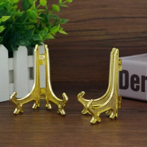 Plastic Display Stand, Gold Easel Display Photo Holder Stand, Displays Picture Frames, Cookbooks, Tablets and Art(12pcs)