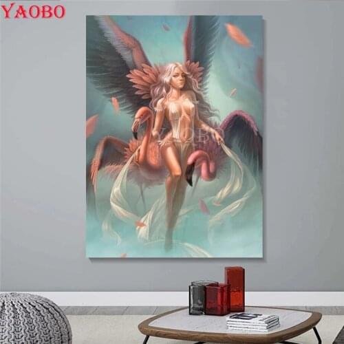 Full square/round diamond embroidery Angel girl flamingo 5d diy diamond painting mosaic puzzle picture 3d rhinestone arts