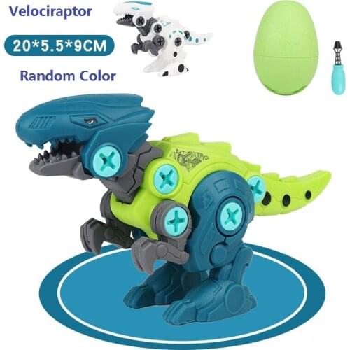 DIY Assembly Dinosaur Puzzle Disassembled Combination Toys with Screw Tools Creative Children Gift Plastic Dinosaur Egg
