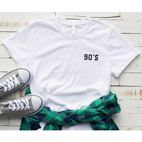 Skuggnas New Arrival 90s Pocket Tee Shirt Funny T-Shirt Hipster Tumblr Short Sleeve Shirt Womens Graphic Tees Shirts for Teens