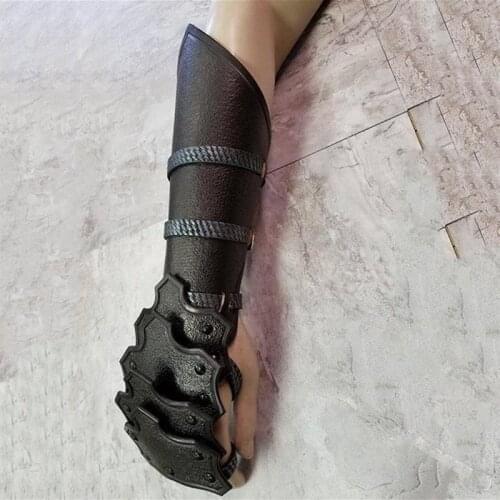 Medieval Knight Arm Wrist Bandage Leather Armor Bracer Rivet Steampunk Archer Gauntlet Costume