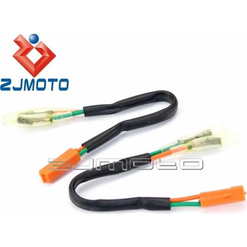 Motorcycle LED Indicator Leads Turn Signals Adaptors Plugs For Kawasaki Z1000 Z800 ZX600 ZR750 Z750R ER-6N KL650E KLE650 KLZ1000