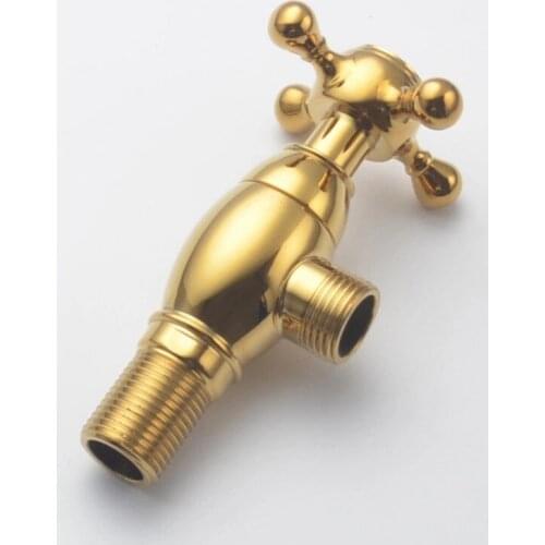 Titanium gold all Solis brass bathroom kitchen toilet European style Angle valve Screw type Stop valve with Decorative cover