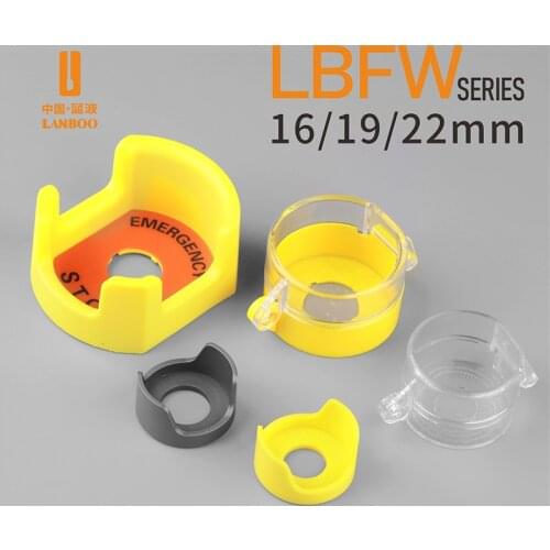 LANBOO 16/19/22mm Emergency Stop Button Protective Cover Waterproof And Dustproof Prevent Wrong Operation With Keyhole Design
