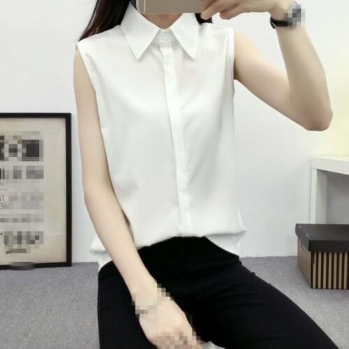 B1237 2019 new summer wear womens clothing han edition joker easing students show thin sleeveless white shirt cheap wholesale
