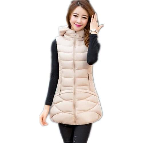 2018 New Casual Winter Autumn Women Vest Female Hooded Down Cotton Outerwear Women Vest Plus Size 3XL Warm Vest Hot Sale Q526