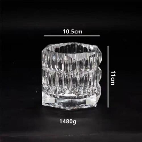 1.7kg big round crystal candle cup transparent big candlestick