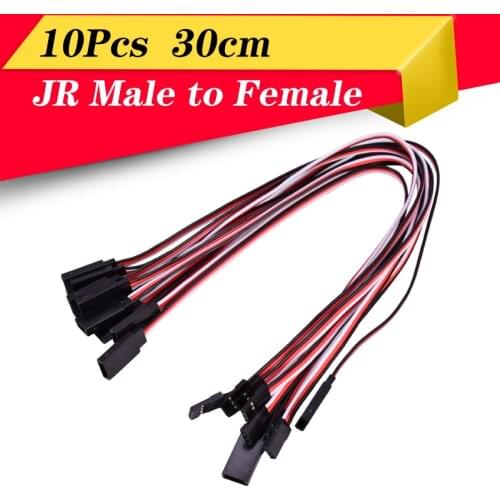 10Pcs 300mm 30cm Servo Extension Lead Wire Cable For RC Futaba JR Male to Female 30cm Wire Connector