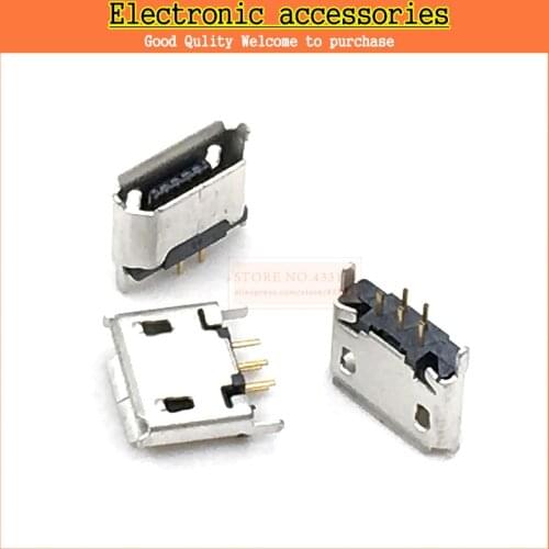 10pcs/Lot,Micro USB 5pin B type Female Connector For Mobile Phone Micro USB Jack Connector 5 pin Charging Socket