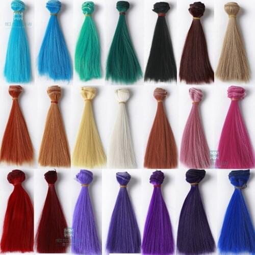 15cm straight hair for 1/31/4 1/6 BJD SD doll wigs black gold brown khaki white grey color