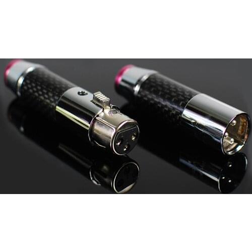 2 pairs/4pairs female male 3 pins Carbon Fiber Brass plated rhodium Gold XLR plug connector