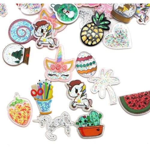 2pcs/set Fruit Strawberry Acrylic Shakers (Random pattern) Quicksand For Phone Case Decoration,DIY Hair Bow Decor,1Yc15638