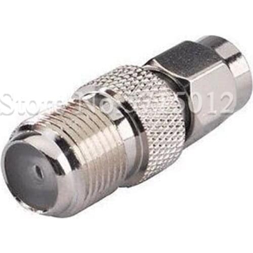 2PCS RF Adaptor F Famale Head Turn to SMA Male Head Socket Connector F/SMA-KJ Nickel Plated Brass Converter