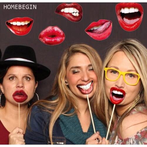 HOMEBEGIN 20pcs Spoof Lips Photo Booth Props For Bachelorette Party Kids Birthday Toys Wedding Decoration Event Party Supplies