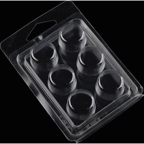 20pcs/lots 6 Cavity Plastic Wax Melt Clam Shells 3D Heart/Round Wax Melt Container Case For DIY Candle Melt Storage Molding