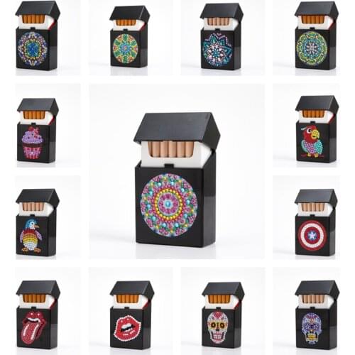 5D DIY Diamond Painting Cigarette Case Cartoon Pattern Embroidery Box Necklace Key Card Coin Storage Home Decoration Handicraft