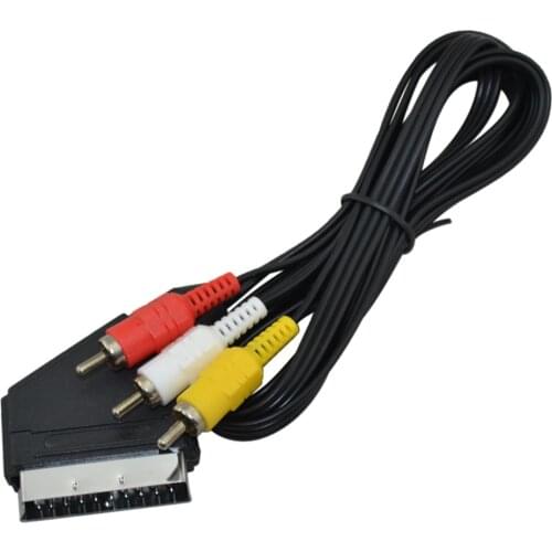 FZQWEG High Quality 1.8m RGB Scart To 3 RCA Audio Video Cable for NES for FC
