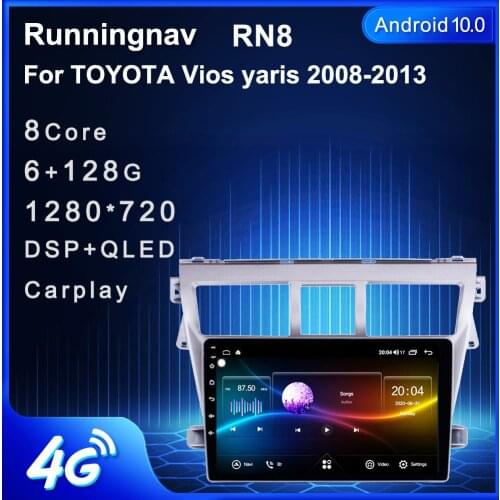 4G LTE Android 10.1/9/8.1 For Toyota VIOS Yaris 2007 - 2012 Multimedia Stereo Car DVD Player Navigation GPS Radio