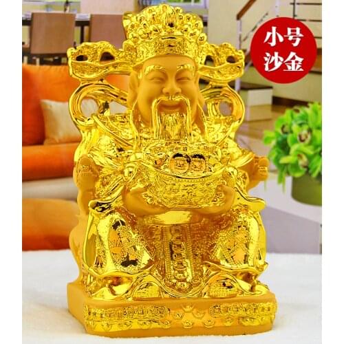 The God of wealth, Mammon Sculpture, Plutus statue, open light, lucky Buddha, Feng Shui, ornaments, decorations figurine