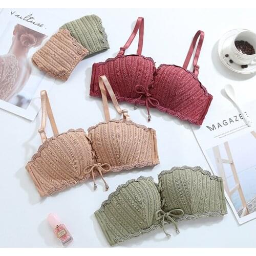 DERUILADY Sexy Bandage Strapless Bra Fashion Stripe Backless Bras For Women Comfortable Adjustable Wireless Push Up Bralette