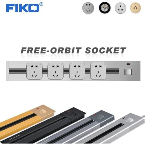 Track socket socketable Socketbar electric power extender wall slide outlet for kitchen Bedroom Desk table EU UK usb Adapters