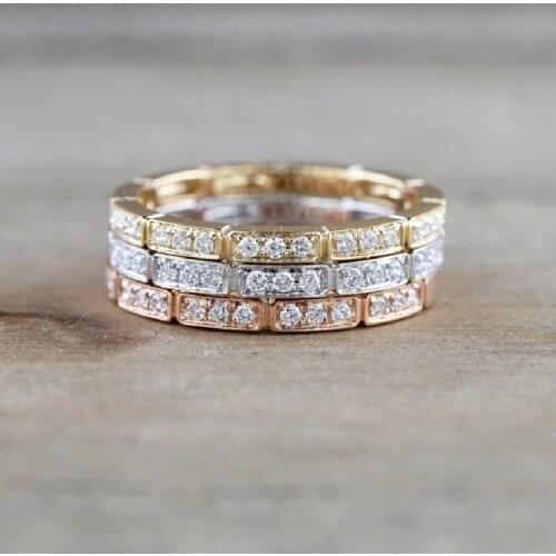 FUIHETYS Rings With Cubic Zirkonia For Women