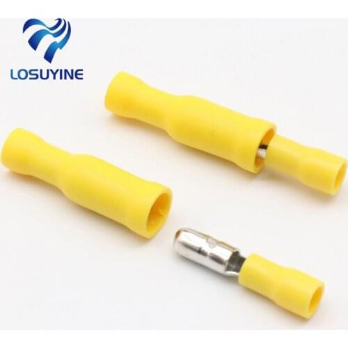 Hot 50 X Yellow Male Female Bullet Connector Crimp Terminals Wiring