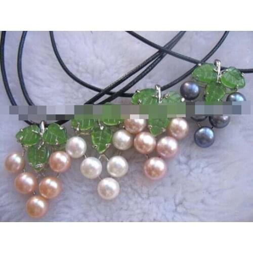 Huij 003258 4pcs freshwater pearl multicolor grape shape necklace
