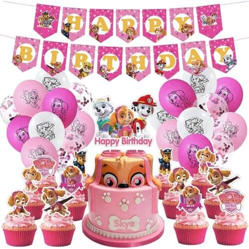 Paw Patrol Toys Balloons Action Figures Marshall Rubble Chase Skye Girl Boy Birthday Party Supplies Deco Gifts Set For Children