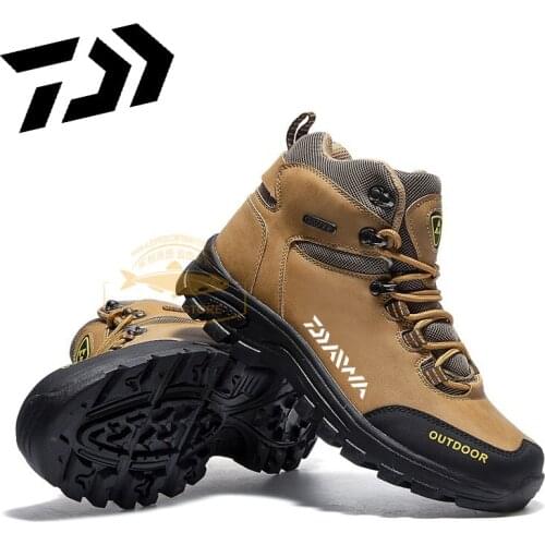 Daiwa Fishing Shoes Quality Men Hiking Shoes Autumn Winter Outdoor Men Sport Trekking Mountain Boots Anti-skid Fishing Shoes