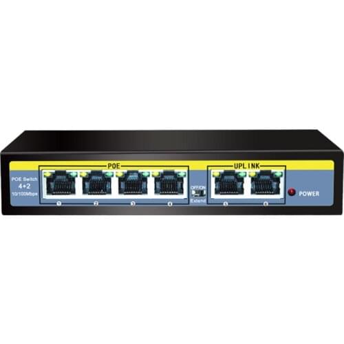 POE switch 52V with 6 100Mbps Ports IEEE 802.3 af/at ethernet switch Suitable for IP camera/Wireless AP/POE camera