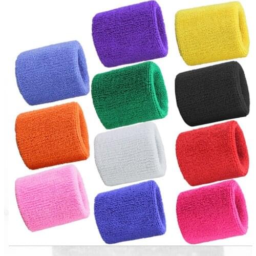 2PCs Terry Cloth Wristbands Sport Sweatband Hand Band Sweat Wrist Support Brace Wraps Guards For Gym Volleyball Basketball
