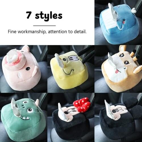 Creative Tissue Box Soft Cartoon Paper Napkin Case Cute Animals Car Paper Boxes Lovely Napkin Holder for Car Seat
