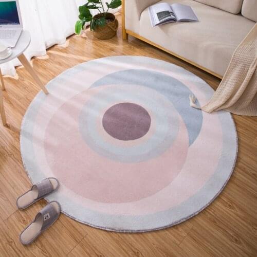 Geometric Pattern Round Carpet Nordic INS Round Rug for Bedroom Living Room Decoration Office Hotel Home Thick Carpet Soft Floor