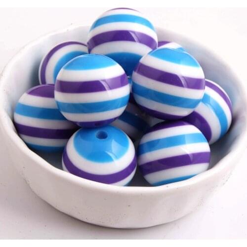 Kwoi vita Fashion AAA Quality Chunky Round 20MM Colorful aqua/purple/white Color 100pcs Resin Strips Beads Jewelry