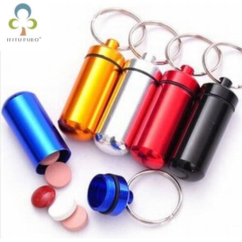 Hot sell 10pcs/lot Micro 6 colors Pill box case Cache Container Geocache Geocaching Key rings keychain holder