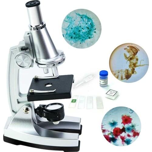 100X 200X 300X Monocular Plastic Children Toy Microscope with Light Source for Students Educational