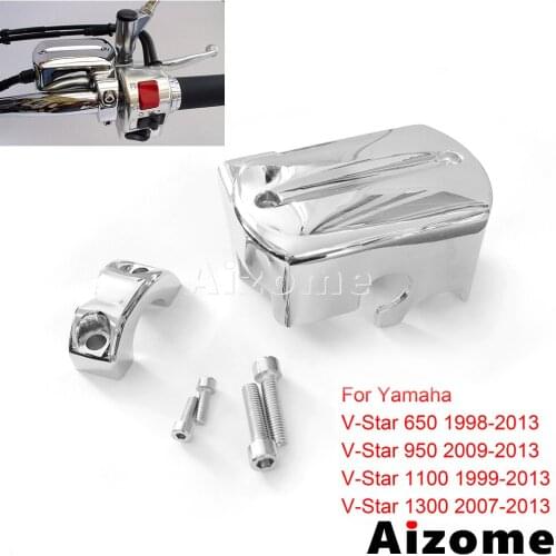 Motorcycle Aluminum Reservoir Brake Master Cylinder Cover Cap For Yamaha V-Star 650 950 1100 1300 1999 1998 2007 2009-2013