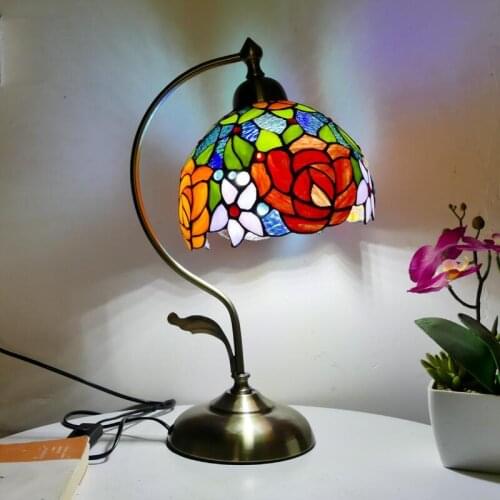 Tiffany Table Lamp Bedroom Bedside Decoration Lights European Creative E27 Table Lamp