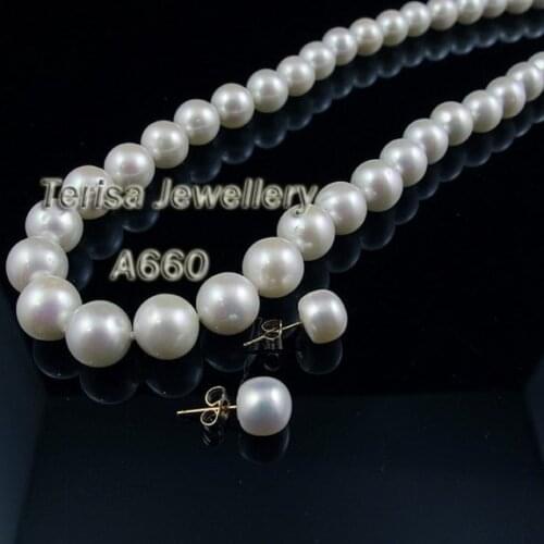 New Style A660# AA Fresh Water Pearls Necklace White Color Pearls Size10-11mm Nice Quality Fresh Water Pearls Necklace