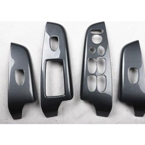 For Honda Civic 2006 2007 2008 2009 2010 2011 4pcs Door Window Control Glass Switch Lift Button Cover Trim Carbon Fiber RHD car