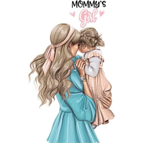 Mom love girl heat-sensitive patches transfers on clothes iron on transfers for clothing applique top