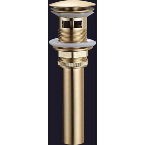Bathroom Basin Pop Up Drain With or Without Overflow Design Brass Brushed Gold Bathroom Lavatory Sink Pop Up Drain